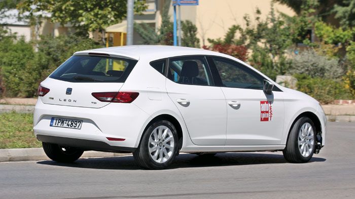 Σταθερό, στιβαρό και πλήρως ελεγχόμενο παραμένει το SEAT Leon 1,4 TGI σε μια διαδρομή με στροφές.	